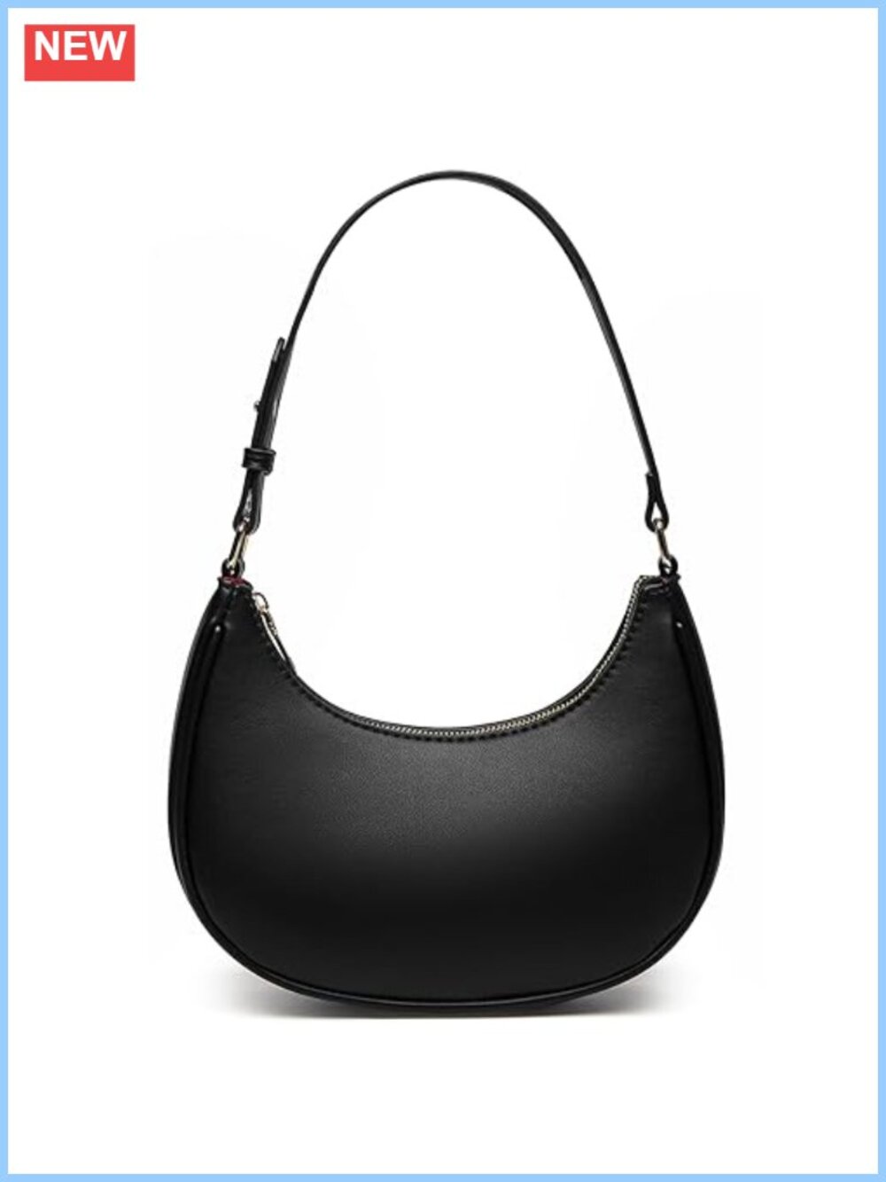 Small Crescent Shoulder Bag Vegan Leather Clutch Crossbody Purse
